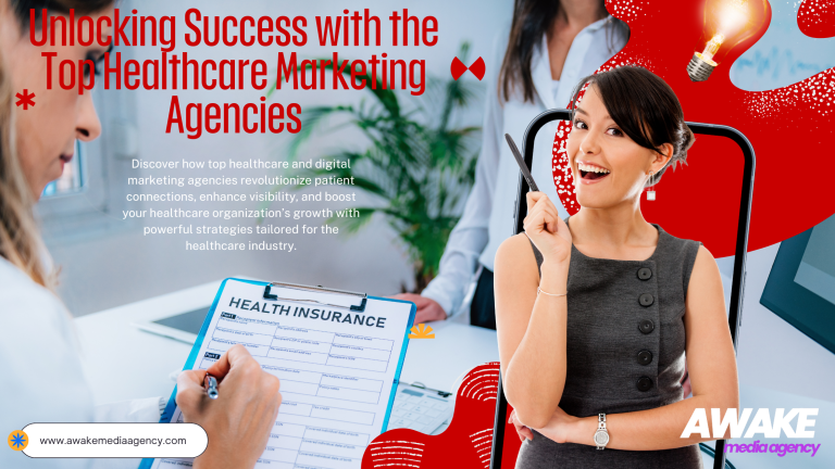 An illustration highlighting healthcare marketing tools, featuring a laptop displaying a medical website. The image is surrounded by icons representing email, social media, analytics, and Google Ads. Set against a clean and professional.